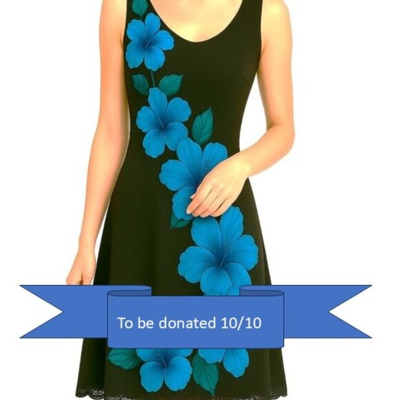 Blue Hibiscus Dress - Picture 1 of 3